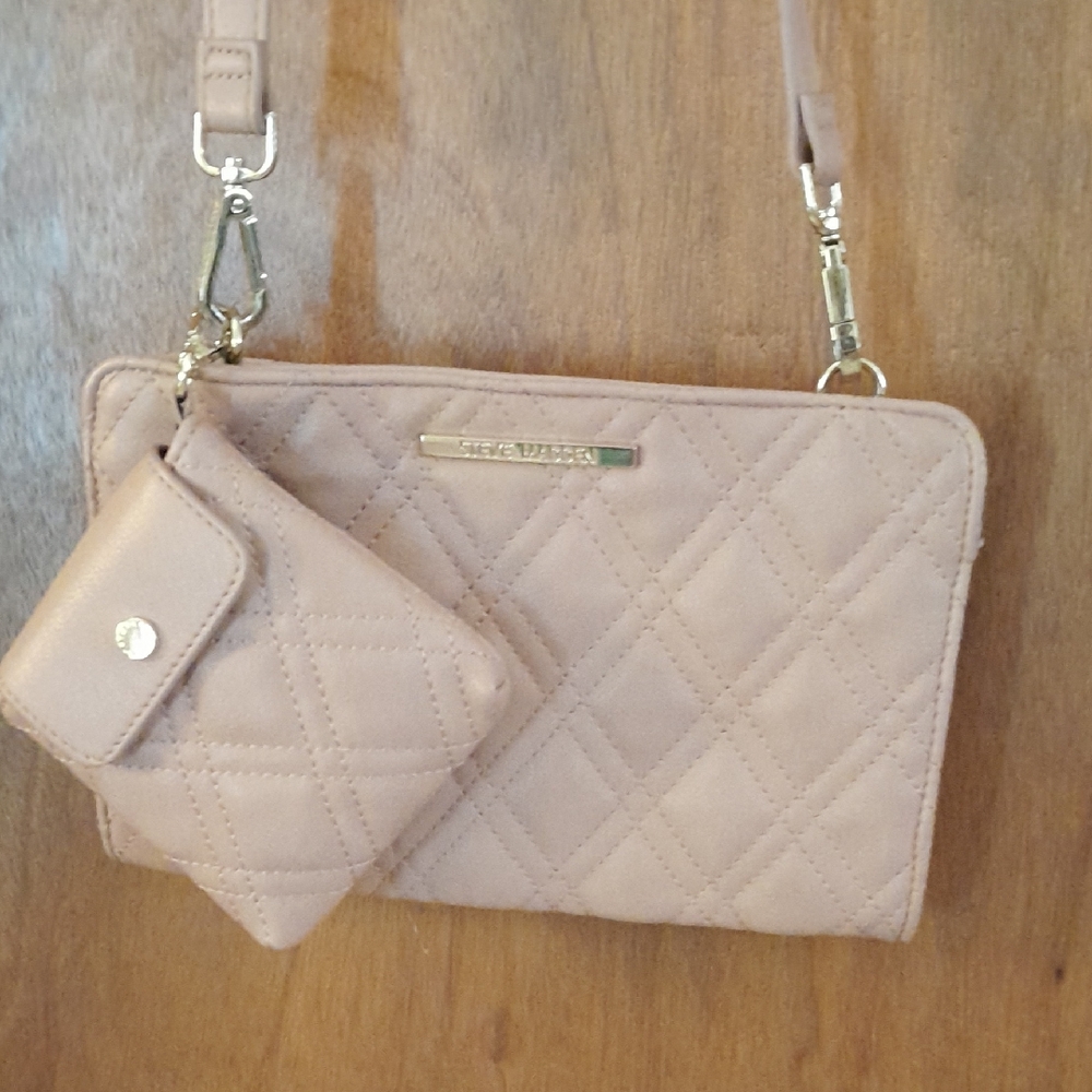 Steve Madden Quilted Beige Crossbody Bag